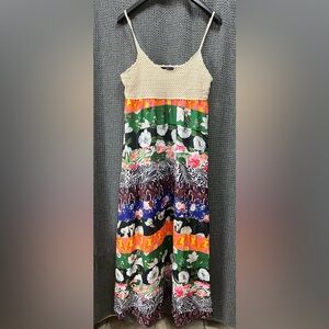 Alania Maxi Bohemian Dress Crochet Size Large
